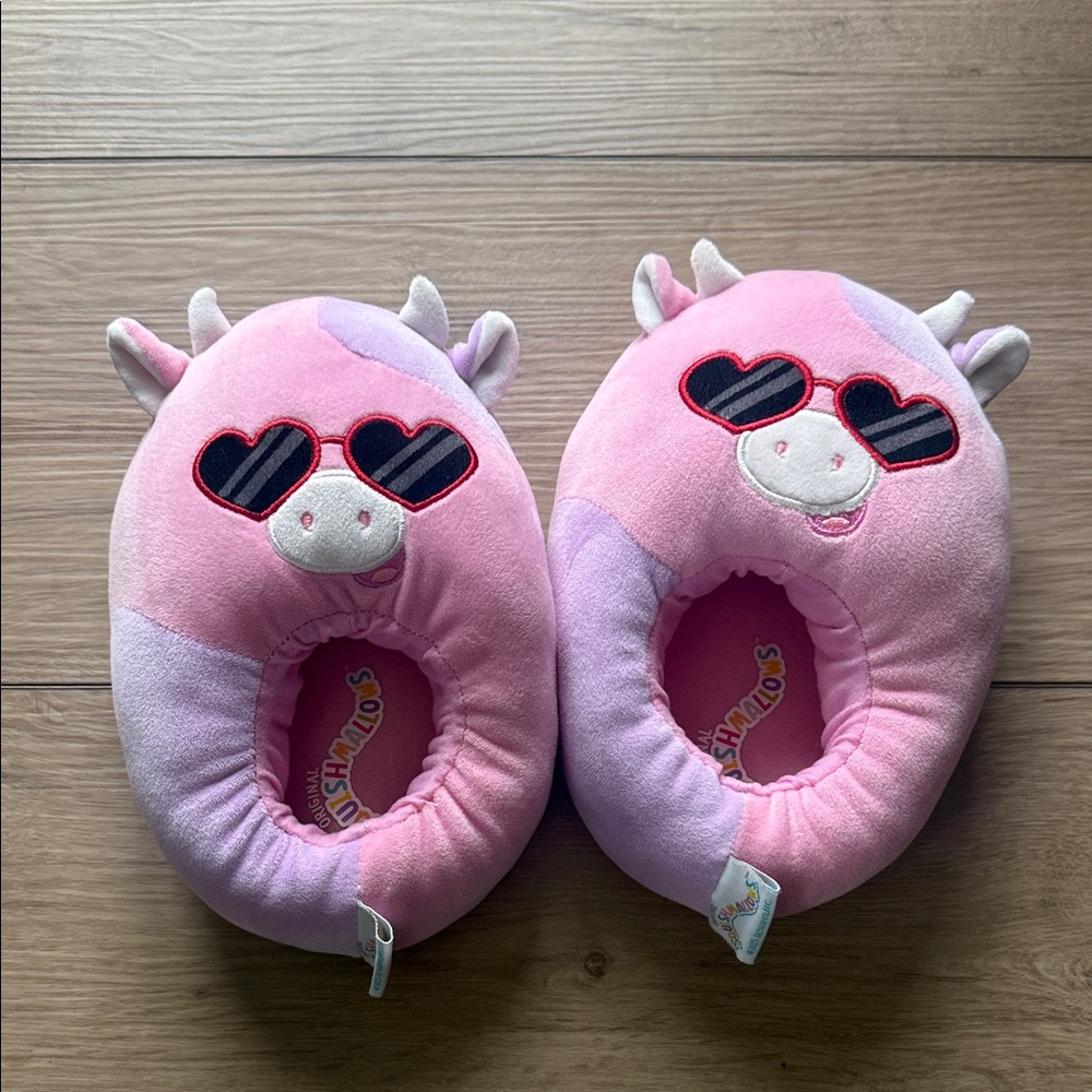 Squishmallows Pink Lavender Unicorn Heart-Sunglasses Kids Slippers
